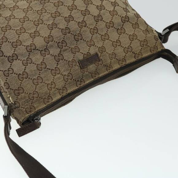 GUCCI GG Canvas Shoulder Bag Beige Brown - Picture 6 of 12